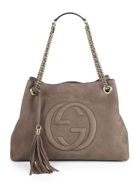 gucci grey and black handbag